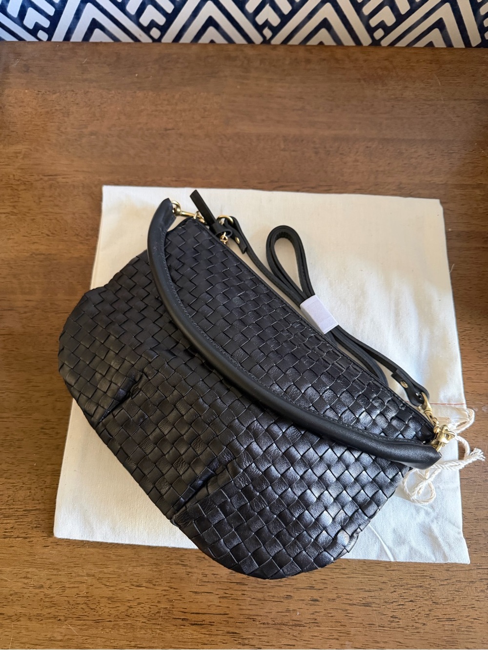 Clare V. Petit Moyen Bag (Black Woven) - Picture 4 of 10